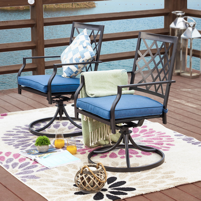 Alcott Hill Pawlowski Swivel Patio Dining Chair with Cushions Wayfair